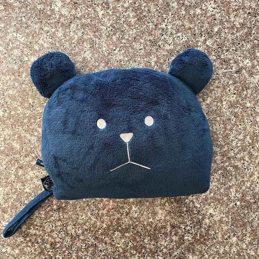 Lug UCB Clarity Bear Travel Blanket and Pillow Set Blue Bear Ultra-plush fabric